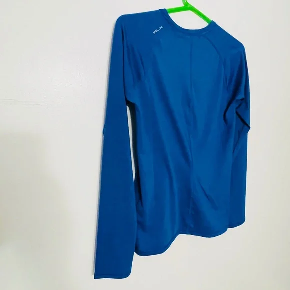 RLX Ralph Lauren Performance Long Sleeves Golf Jersey in Royal Blue - Picture 6 of 11